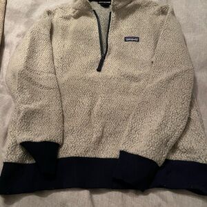 Patagonia Women's Zip-Up Sweater in Cream and Black